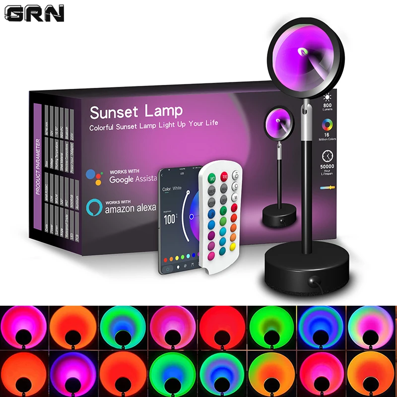 Smart Home Solution - Smart LED Sunset Lamp Colorful change