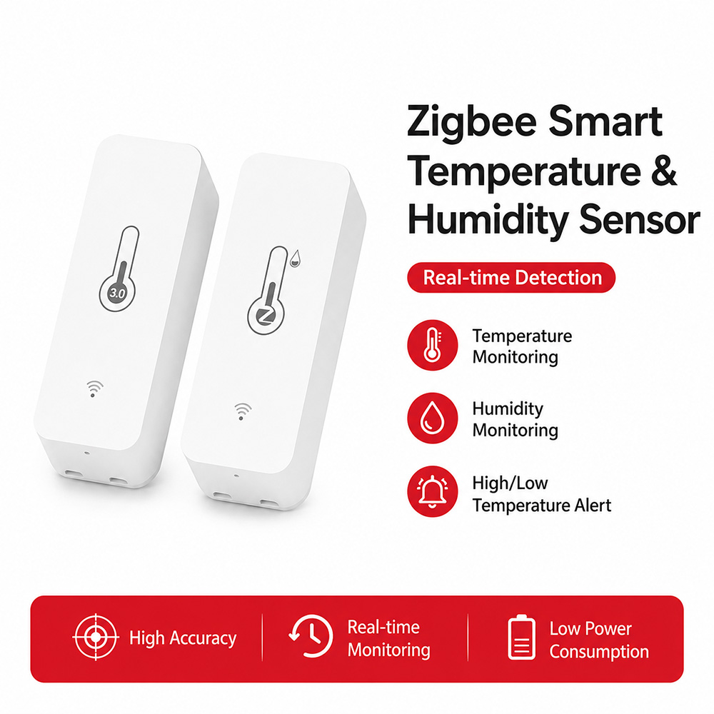Smart Home Tablet - Sensore di Temperatura e Umidità Zigbee,