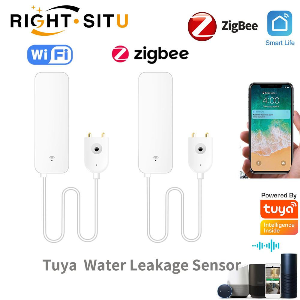 Smart Home Green - Sensore di perdite d'acqua WiFi Tuya,