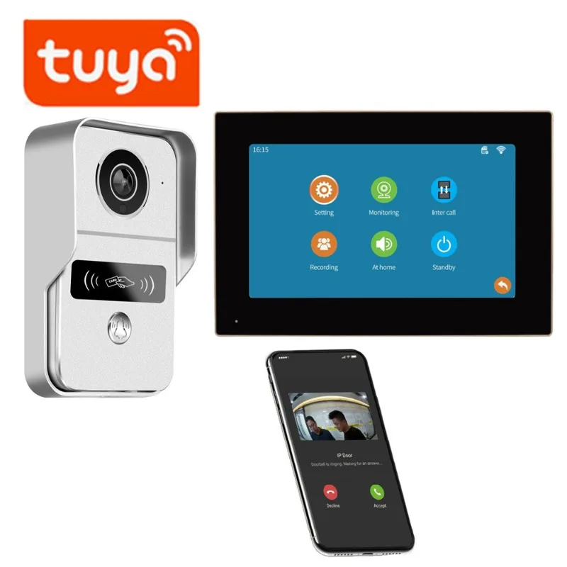 Smart Home Video Doorbell App - Videocitofono Wi-Fi Tuya 1080P con Schermo