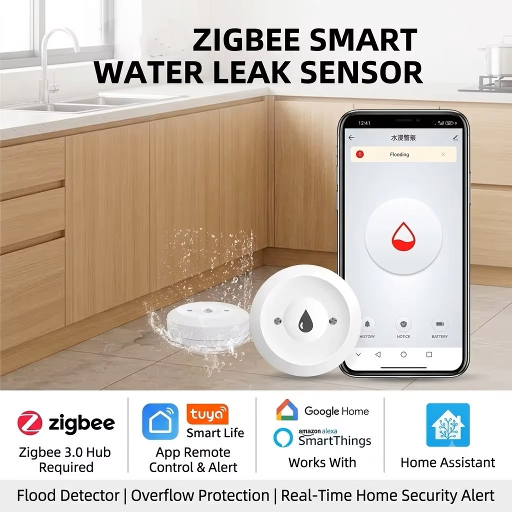 Smart Home Tablet - Sensore intelligente di perdite d'acqua ZigBee