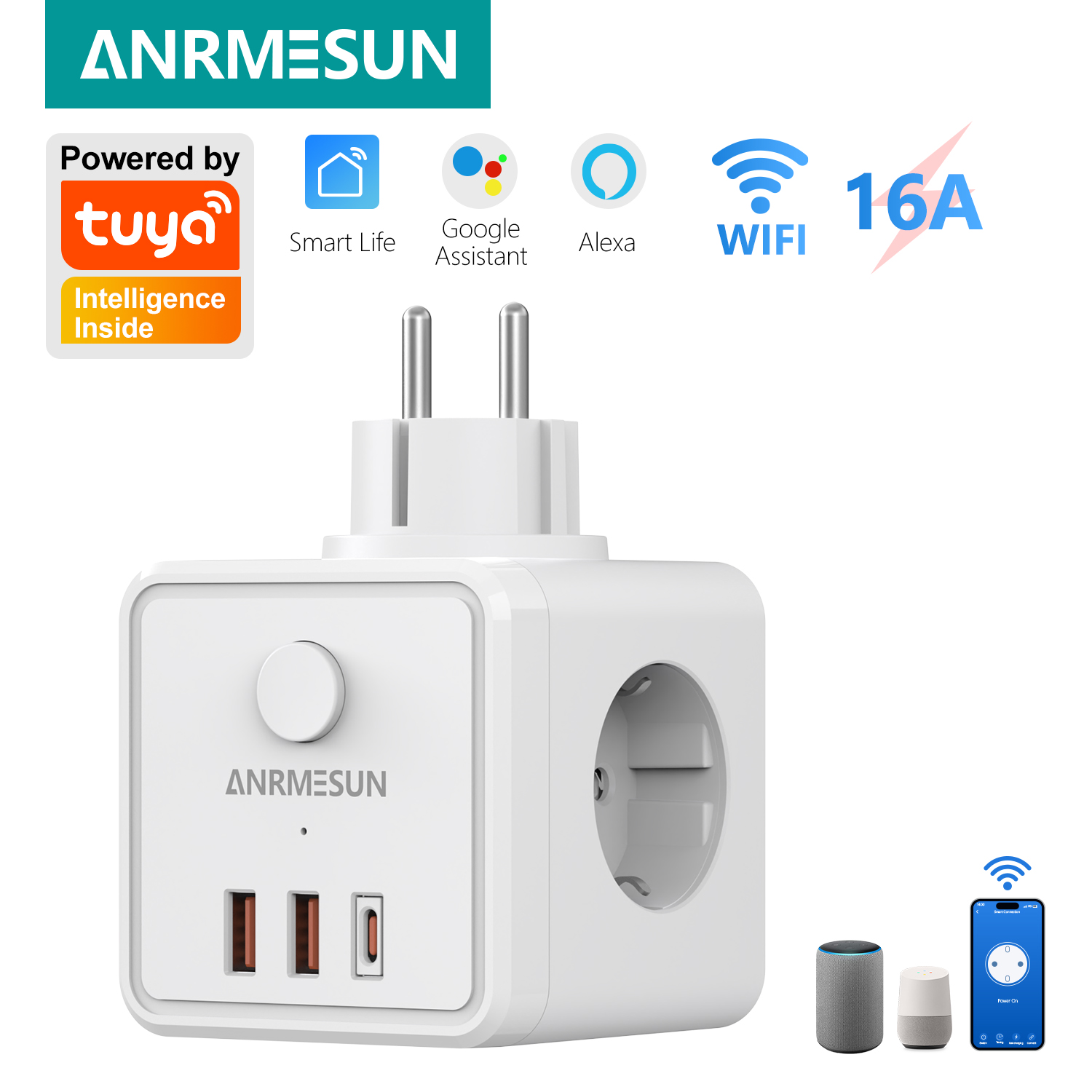Presa EU con 3 Uscite, 2 USB-A - Smart Home Utilities recensione e prezzo