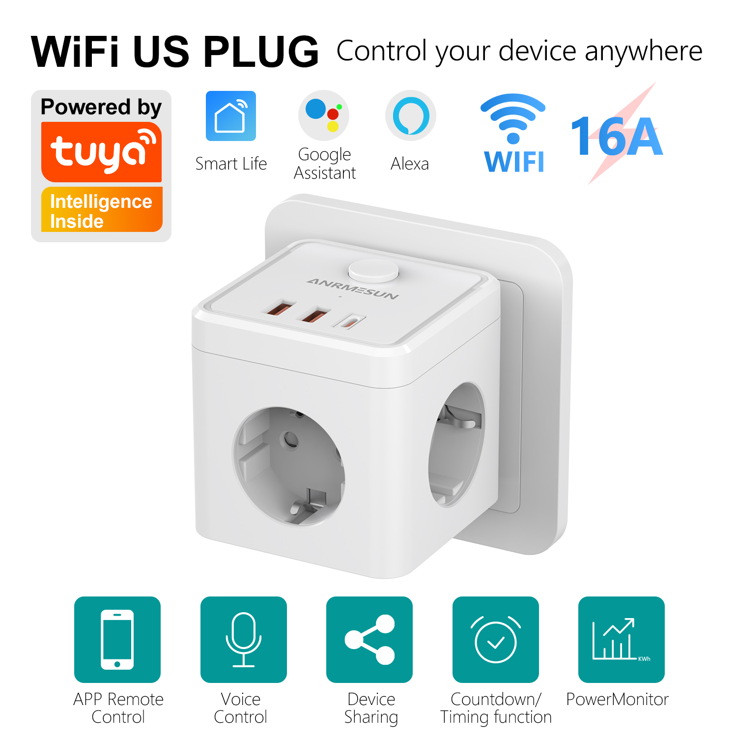 Presa EU con 3 Uscite, 2 USB-A - Smart Home Utilities recensione e prezzo