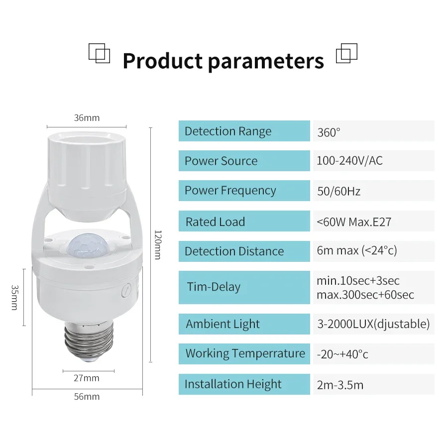 Sensore di Movimento PIR E27 p - Pir Motion Sensor recensione e prezzo